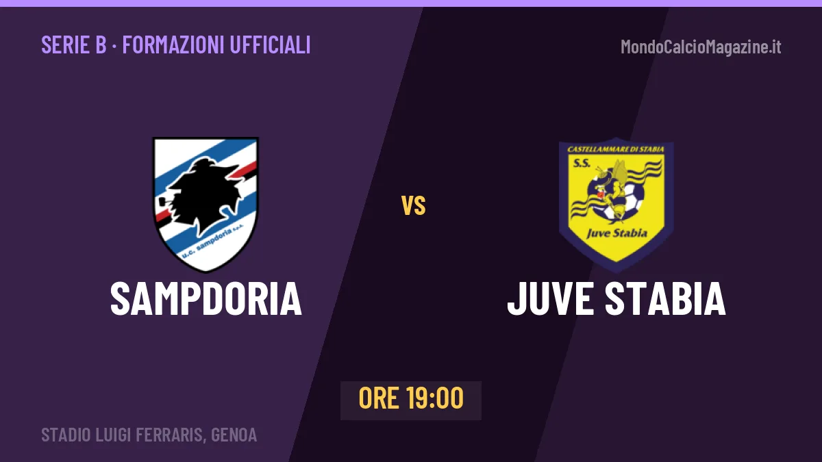 Sampdoria-Juve Stabia: le formazioni ufficiali e dove vedere la partita