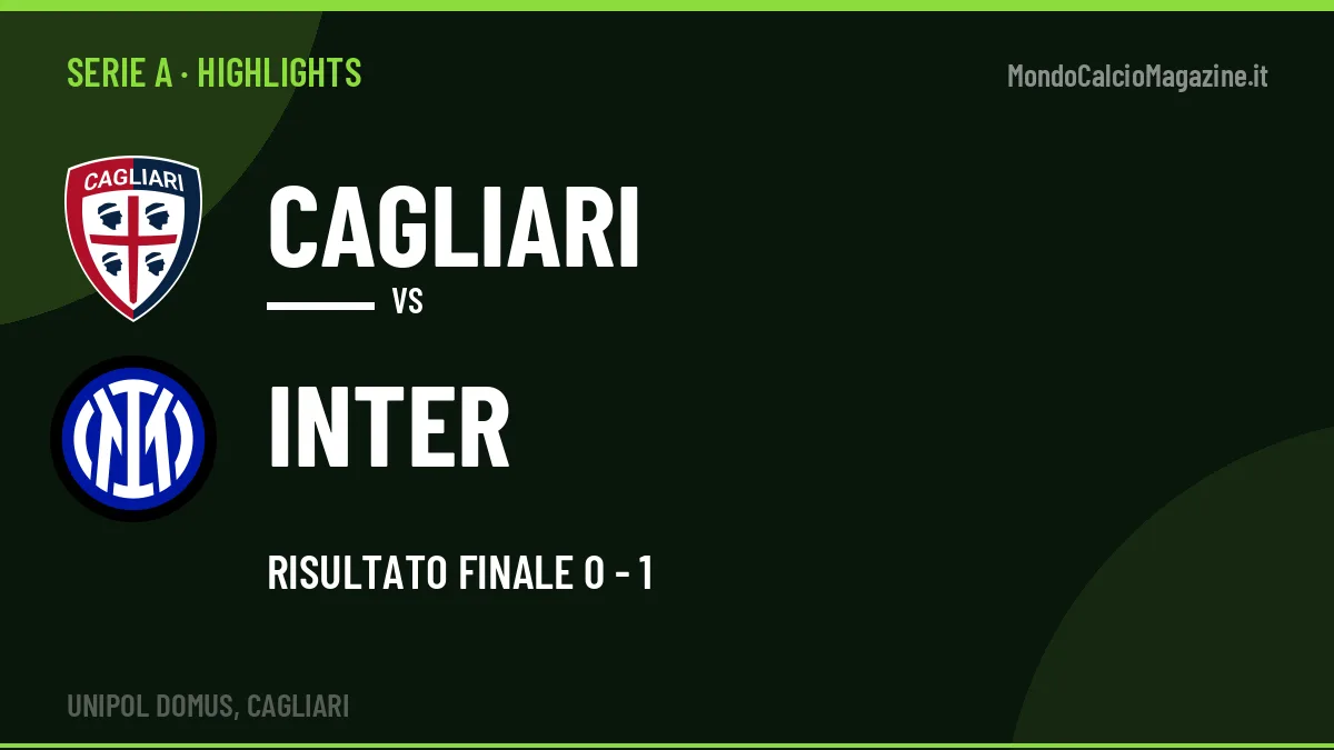 Highlights Serie A: Cagliari-Inter 0-1 in video