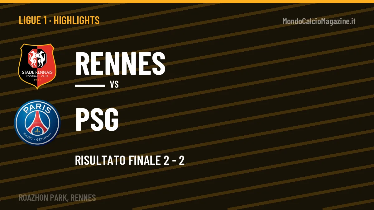 Highlights e gol Rennes-PSG: la sintesi della 1ª giornata