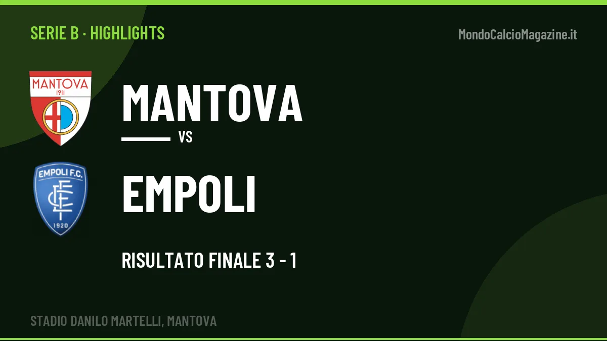 Highlights Mantova-Empoli: gol e sintesi della partita (3-1)