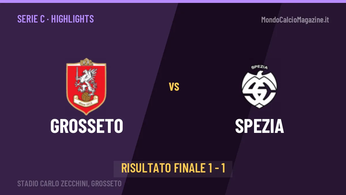 Grosseto-Spezia 1-1: highlights, video, azioni e gol del match