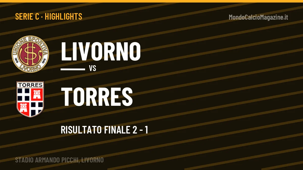 Video Livorno-Torres: highlights e gol della partita di Serie C