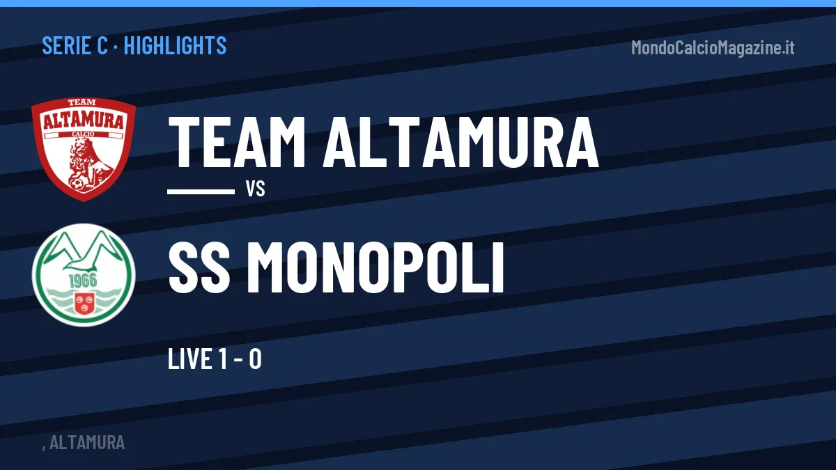 Highlights e gol Team Altamura-SS Monopoli: la sintesi della 1ª giornata