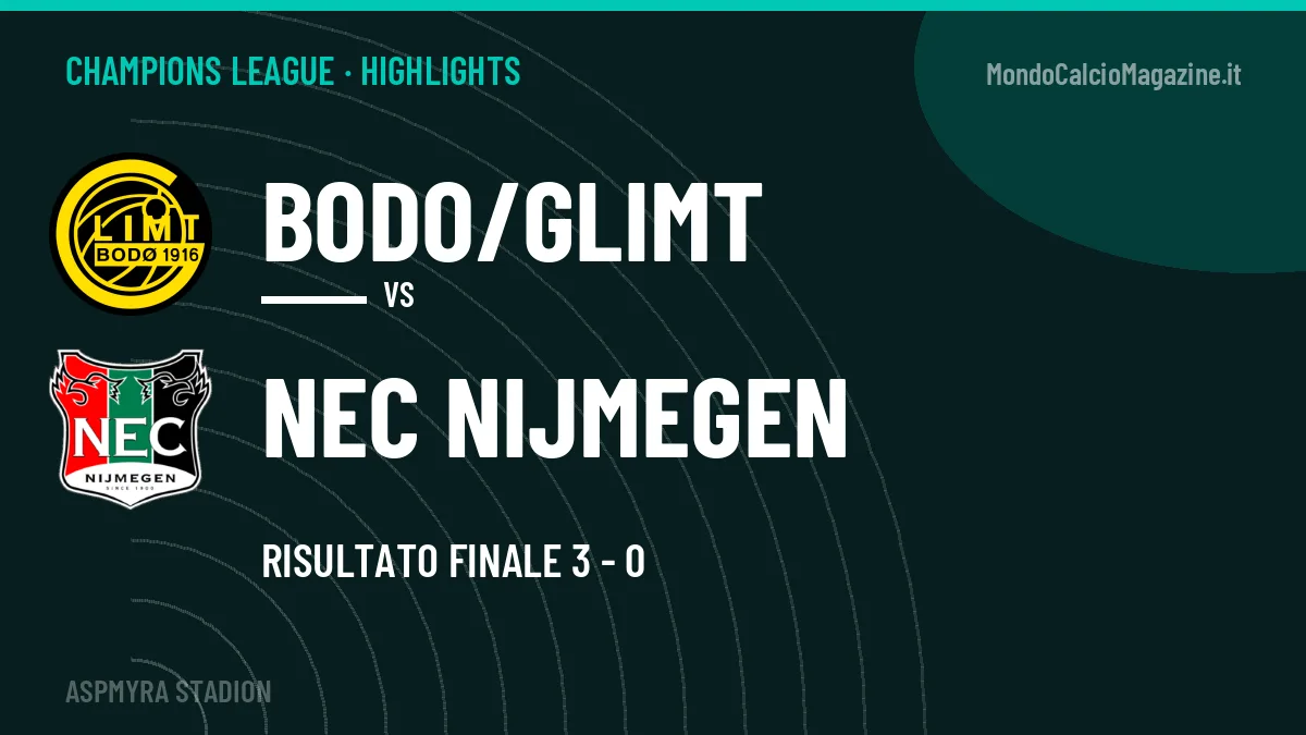 Highlights Champions League: Bodo/Glimt-NEC Nijmegen 3-0 in video