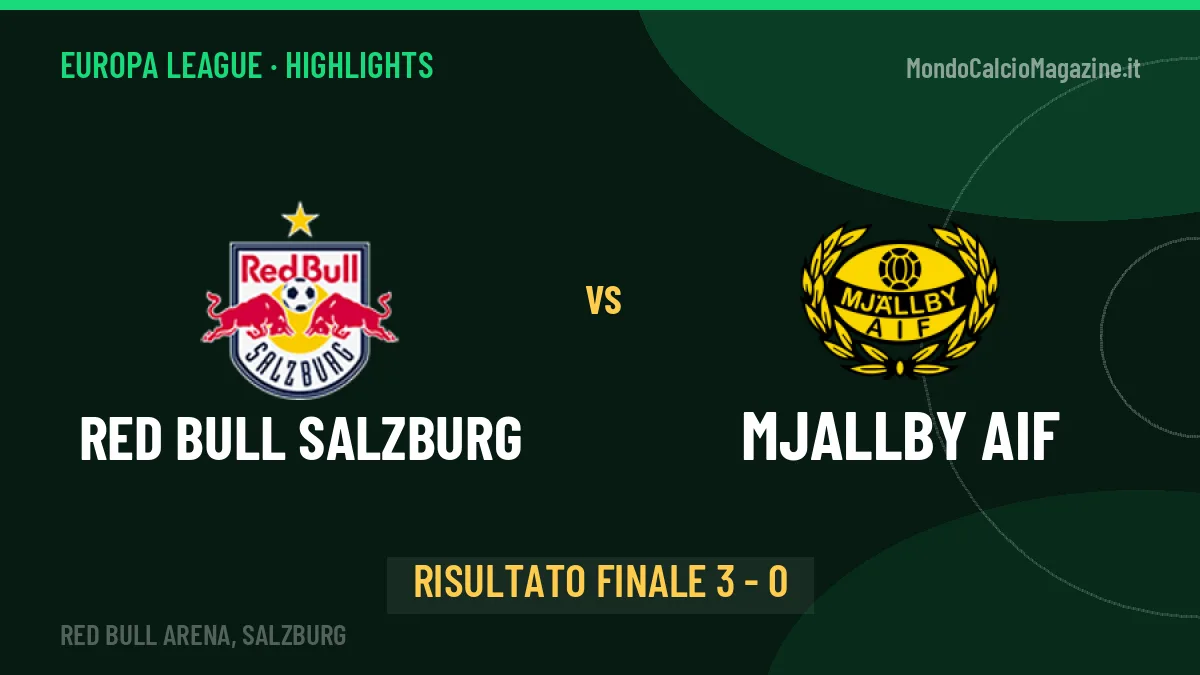 Red Bull Salzburg-Mjallby AIF highlights: video, marcatori e statistiche