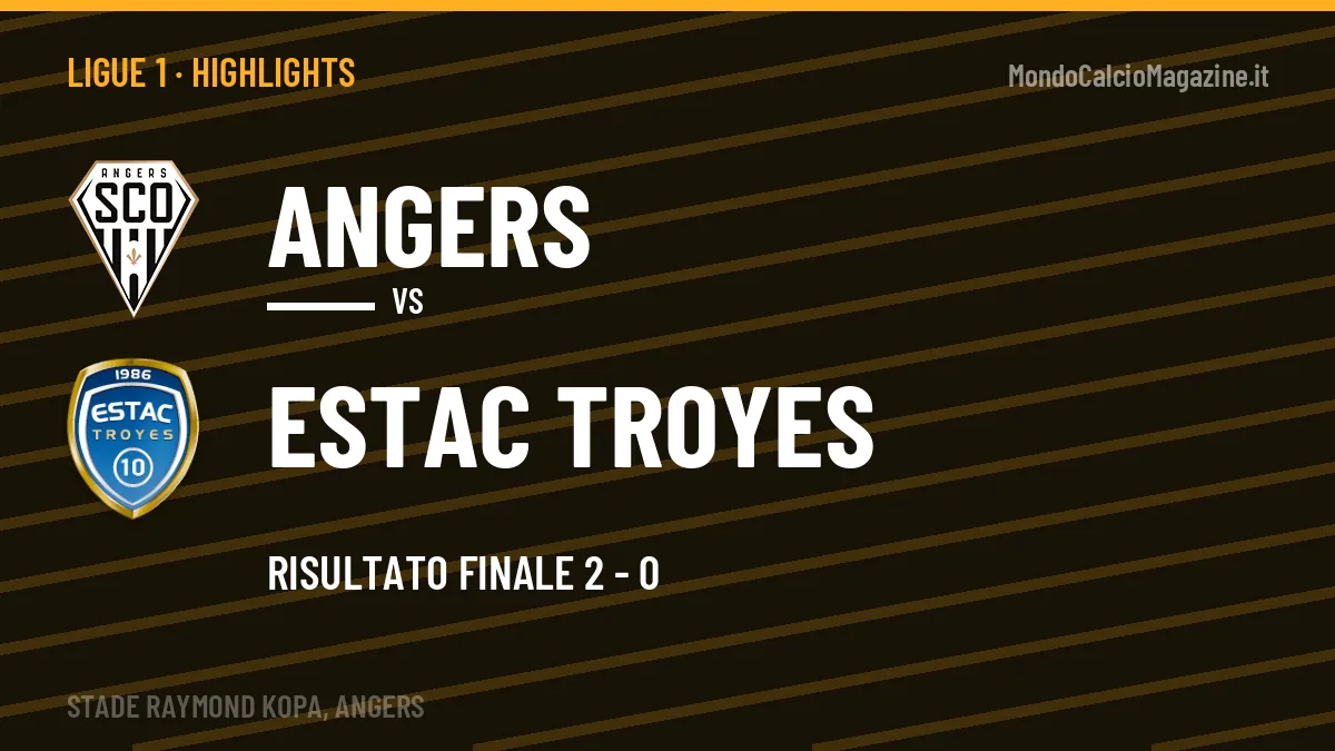 Highlights Angers-Estac Troyes: gol e sintesi della partita (2-0)