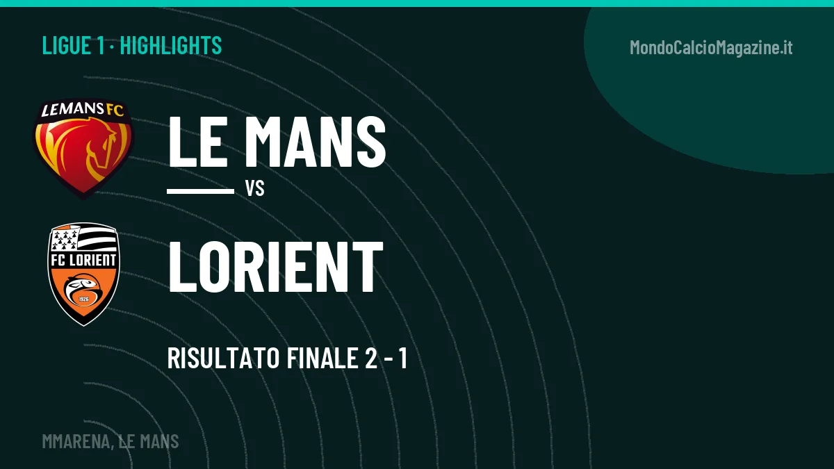 Video Le Mans-Lorient: highlights e gol della partita di Ligue 1