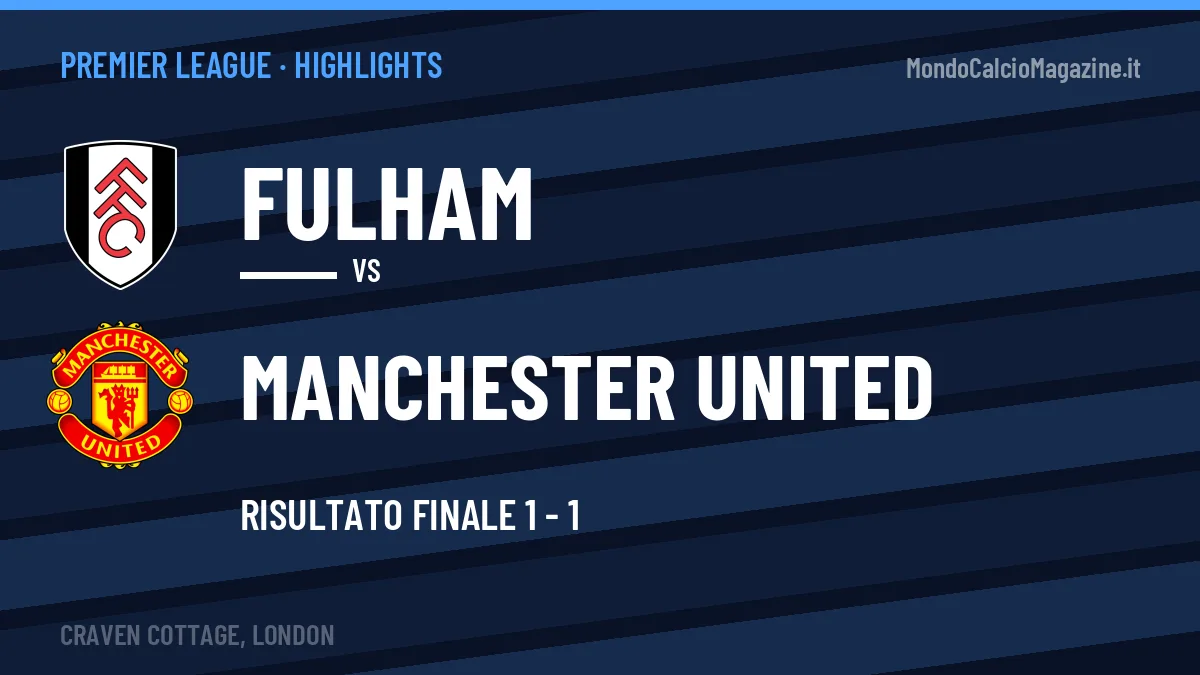 Video Fulham-Manchester United: highlights e gol della partita di Premier League