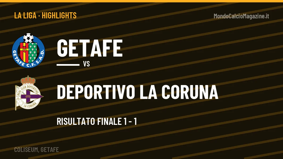 Highlights e gol Getafe-Deportivo La Coruna: la sintesi della 5ª giornata