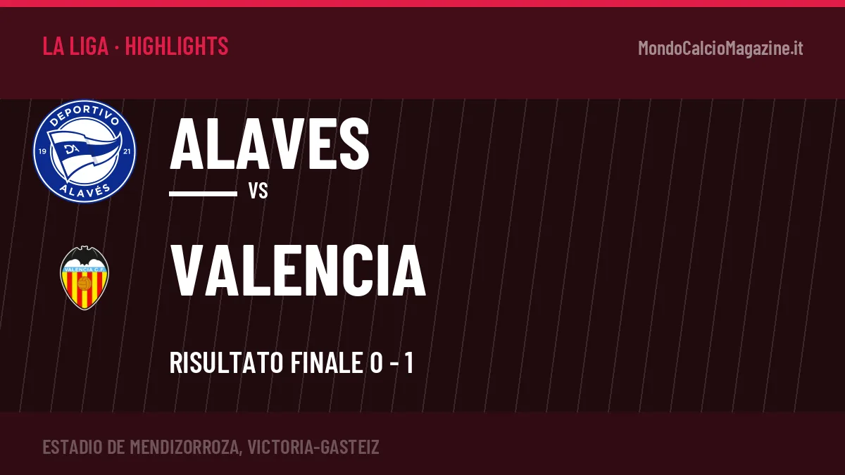 Video Alaves-Valencia: highlights e gol della partita di La Liga
