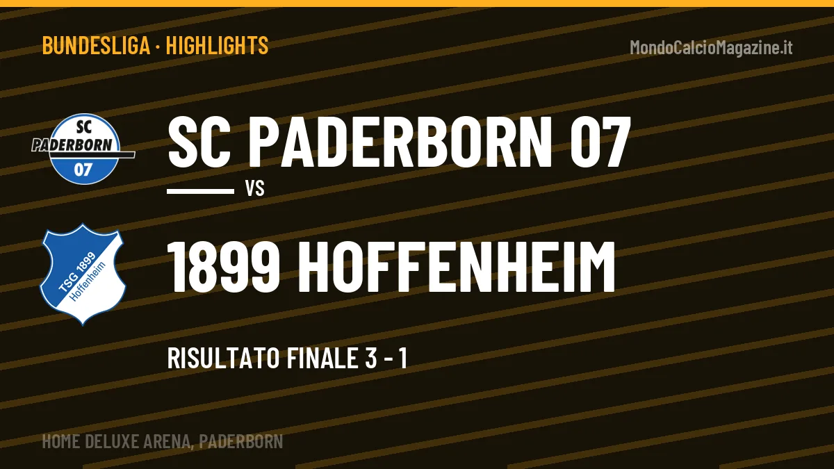 Highlights e gol SC Paderborn 07-1899 Hoffenheim: la sintesi della 4ª giornata
