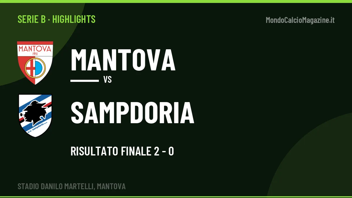 Rivedi Mantova-Sampdoria: highlights, gol e momenti chiave della partita