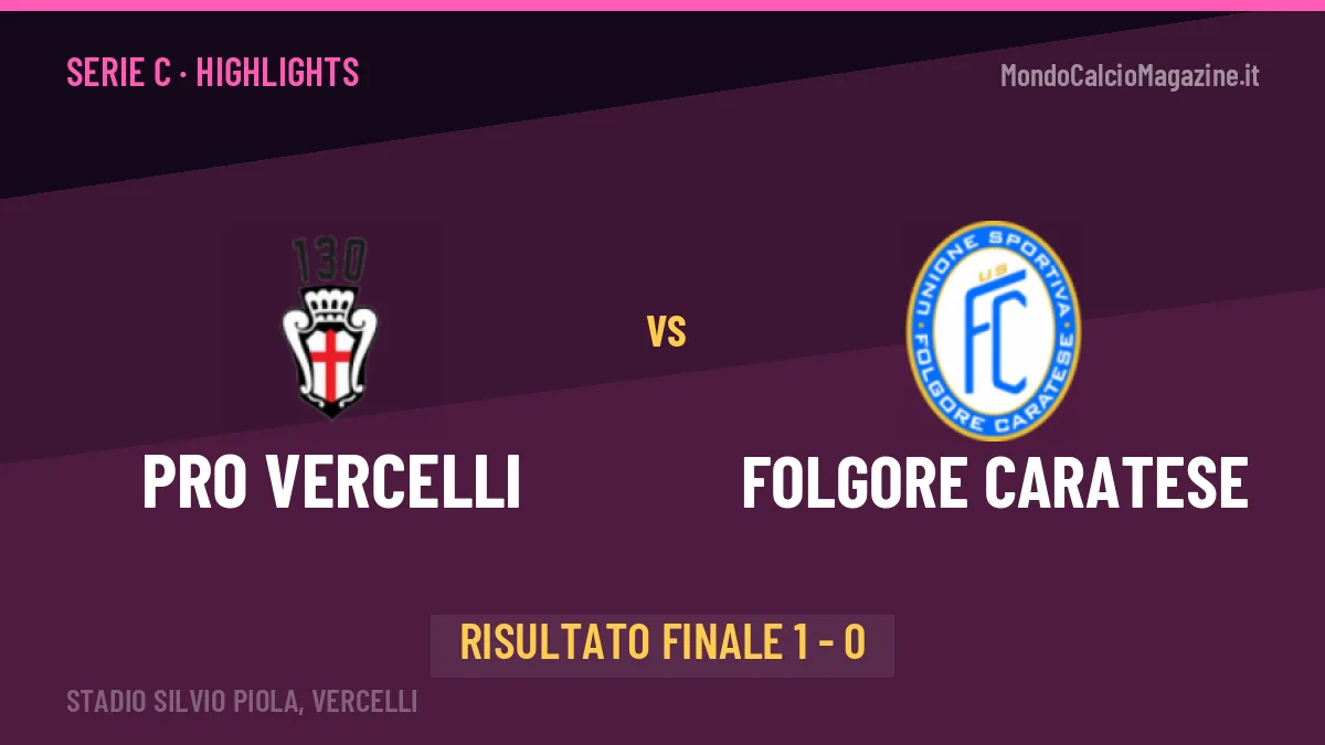PRO Vercelli-Folgore Caratese highlights: video, marcatori e statistiche