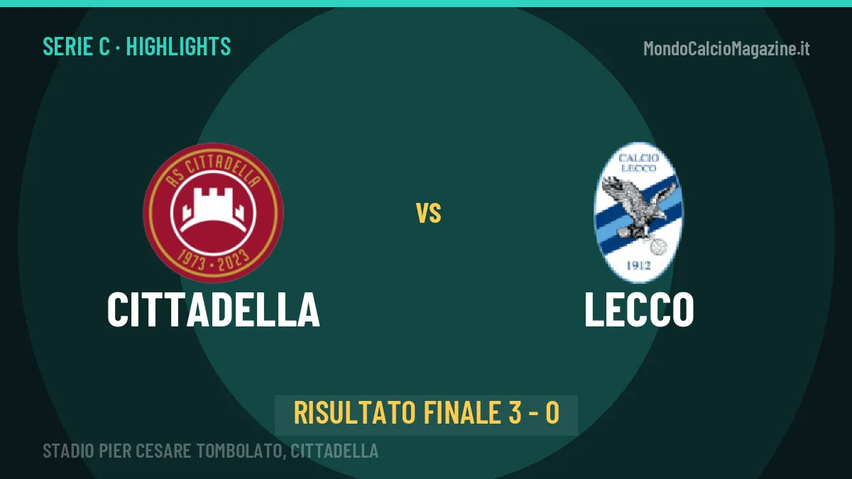 Cittadella-Lecco highlights: video, marcatori e statistiche