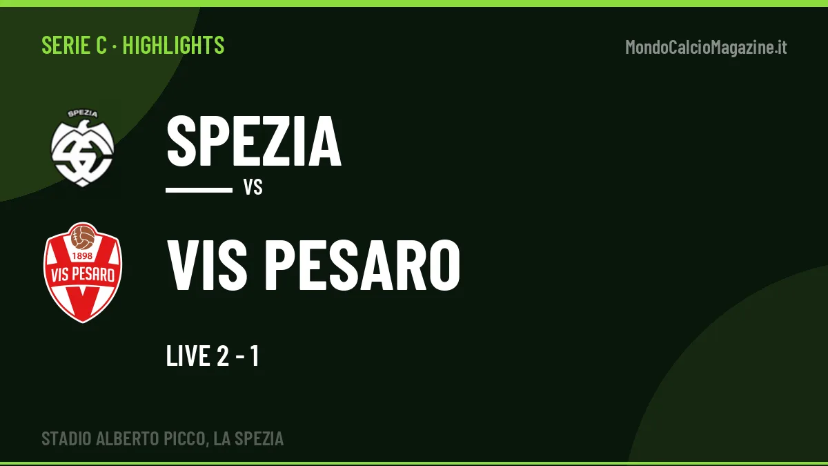 Rivedi Spezia-Vis Pesaro: highlights, gol e momenti chiave della partita