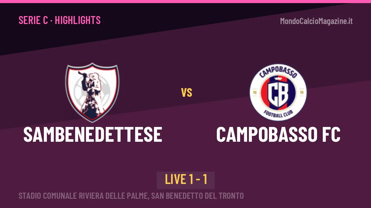 Sambenedettese-Campobasso FC highlights: video, marcatori e statistiche