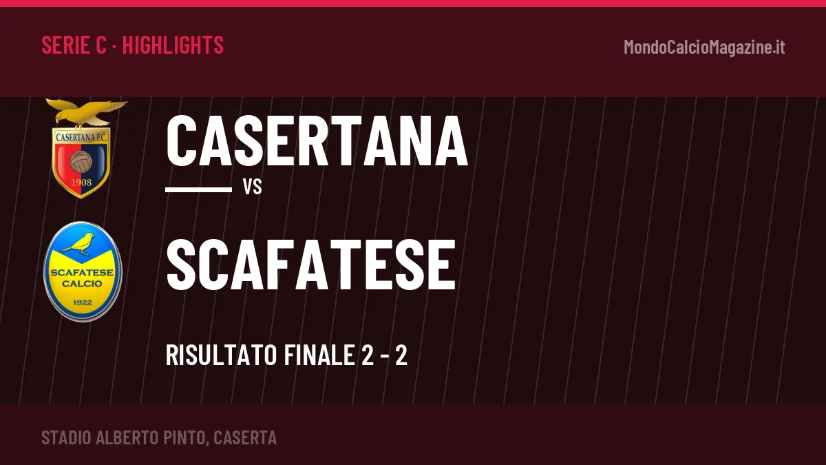 Gol e highlights di Casertana-Scafatese 2-2: guarda la sintesi