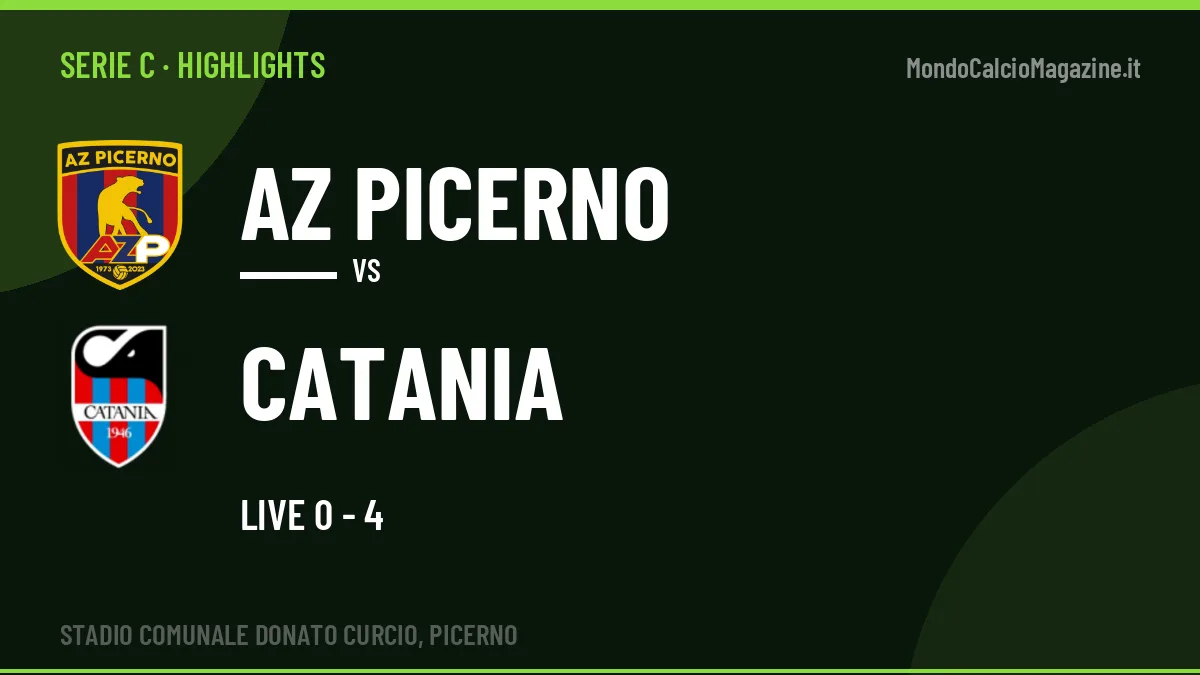 Highlights e gol AZ Picerno-Catania: la sintesi della 5ª giornata