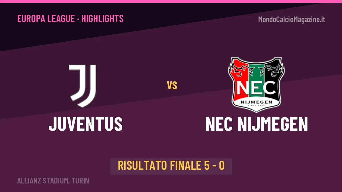 Juventus-NEC Nijmegen highlights: video, marcatori e statistiche