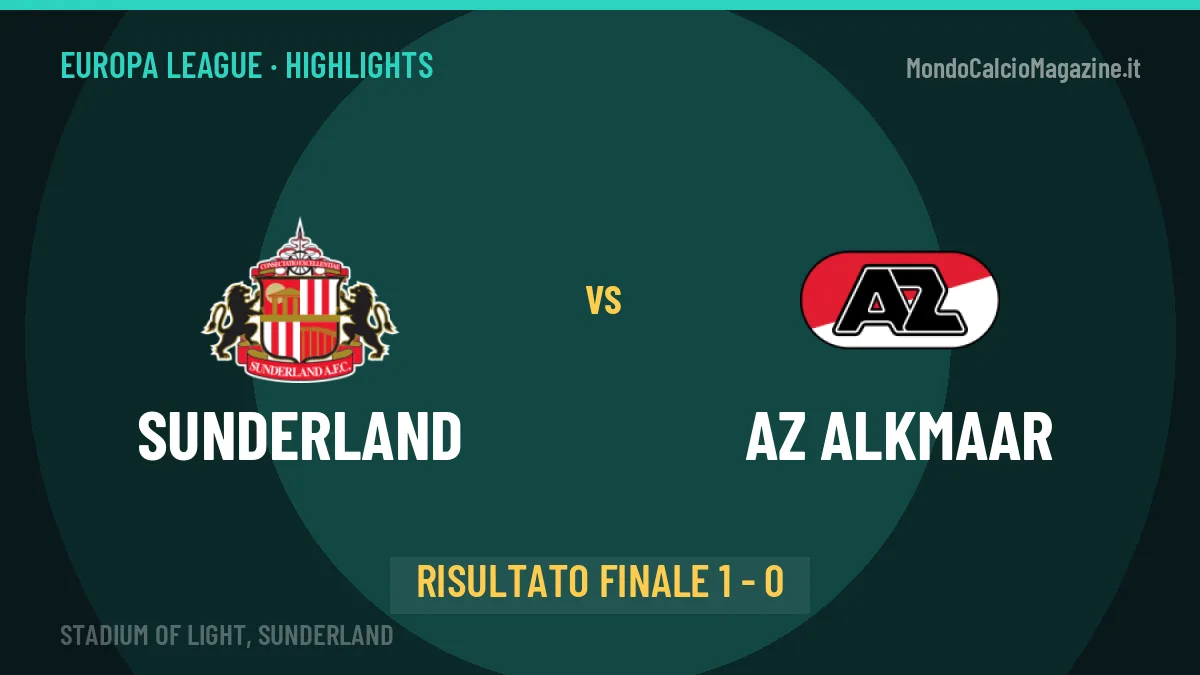 Sunderland-AZ Alkmaar 1-0: highlights, video, azioni e gol del match