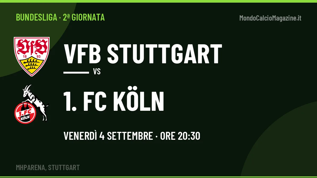 VfB Stuttgart-1. FC Köln: pronostico, quote e dove vedere il match in diretta