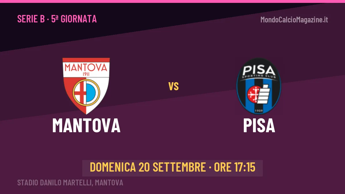Mantova-Pisa: pronostico, quote e dove vedere il match in diretta