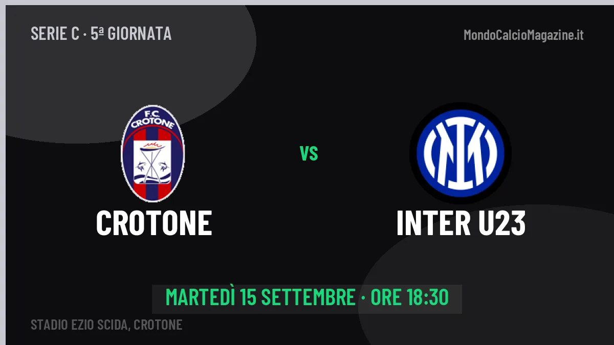 Dove vedere Crotone-Inter U23 in TV e streaming: orario, canale e formazioni