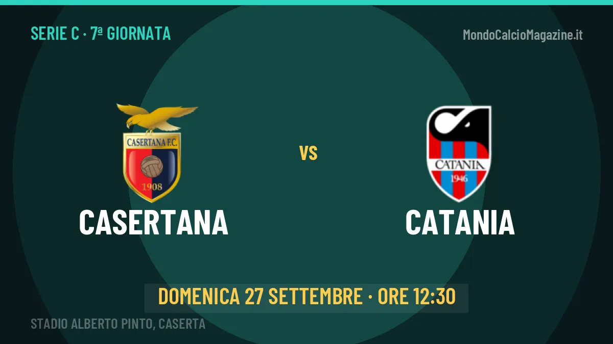 Pronostico Casertana Catania: quote, precedenti e come arrivano le due squadre