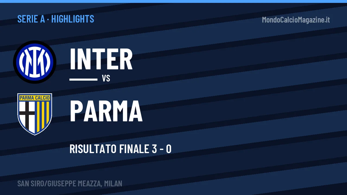 Gol e highlights di Inter-Parma 3-0: guarda la sintesi