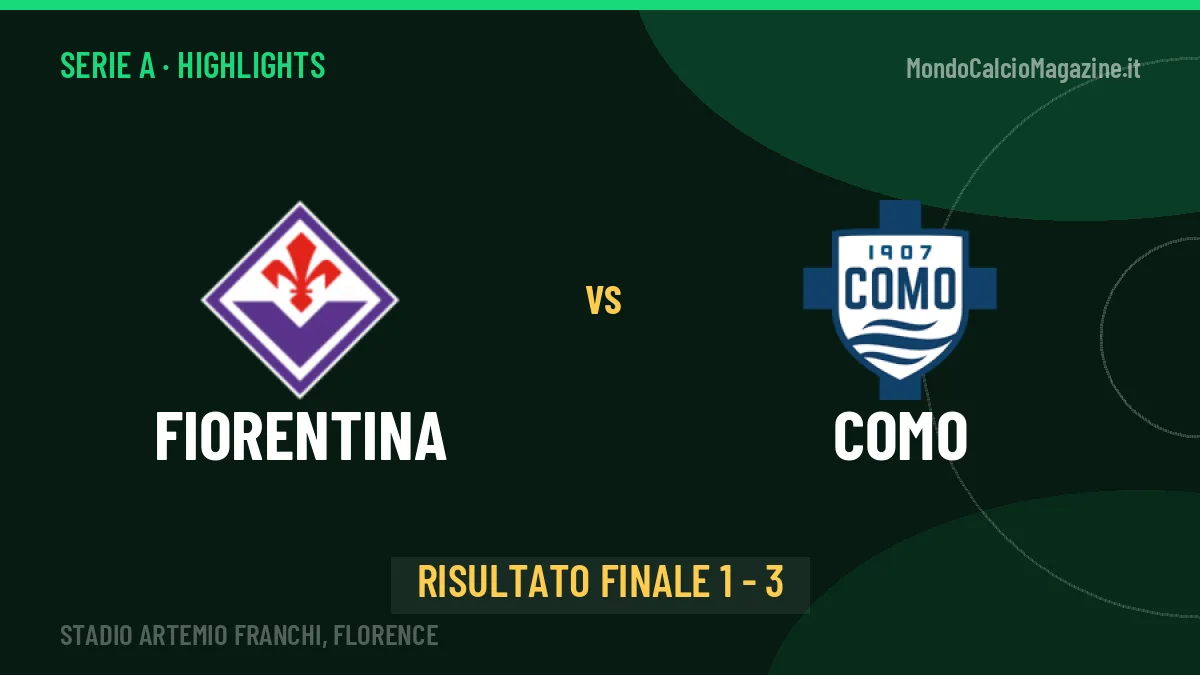 Fiorentina-Como 1-3, gli highlights: tutti i gol in video