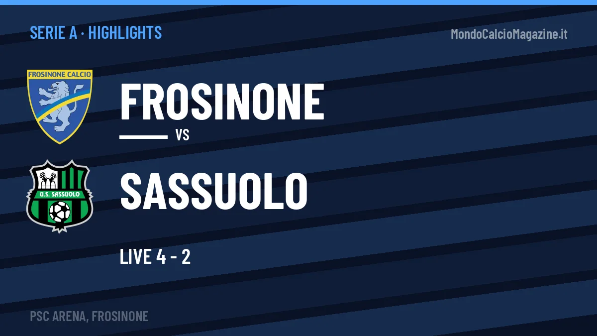 Video Frosinone-Sassuolo: highlights e gol della partita di Serie A