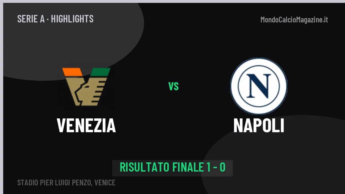 Venezia-Napoli 1-0: video gol, azioni salienti e statistiche