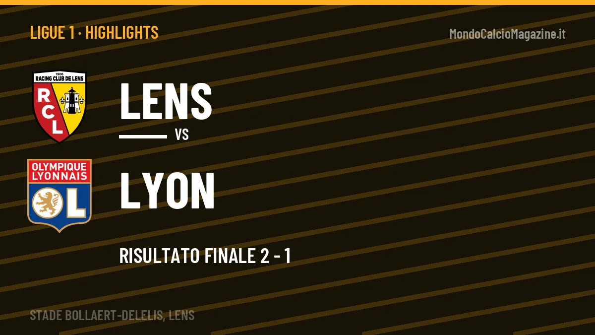 Highlights Ligue 1: Lens-Lyon 2-1 in video