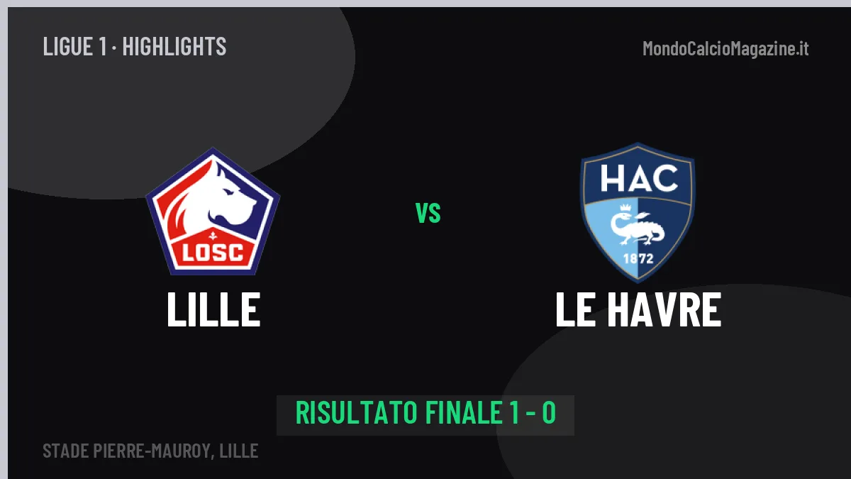 Lille-Le Havre 1-0: highlights, video, azioni e gol del match