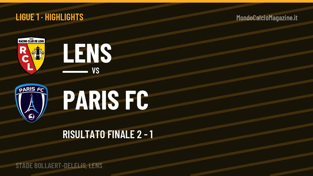 Highlights e gol Lens-Paris FC: la sintesi della 8ª giornata