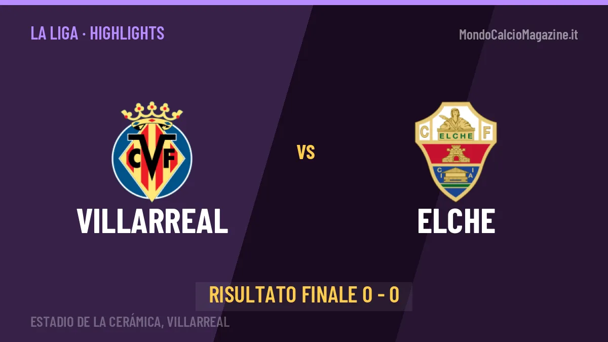 Villarreal-Elche highlights: video, marcatori e statistiche
