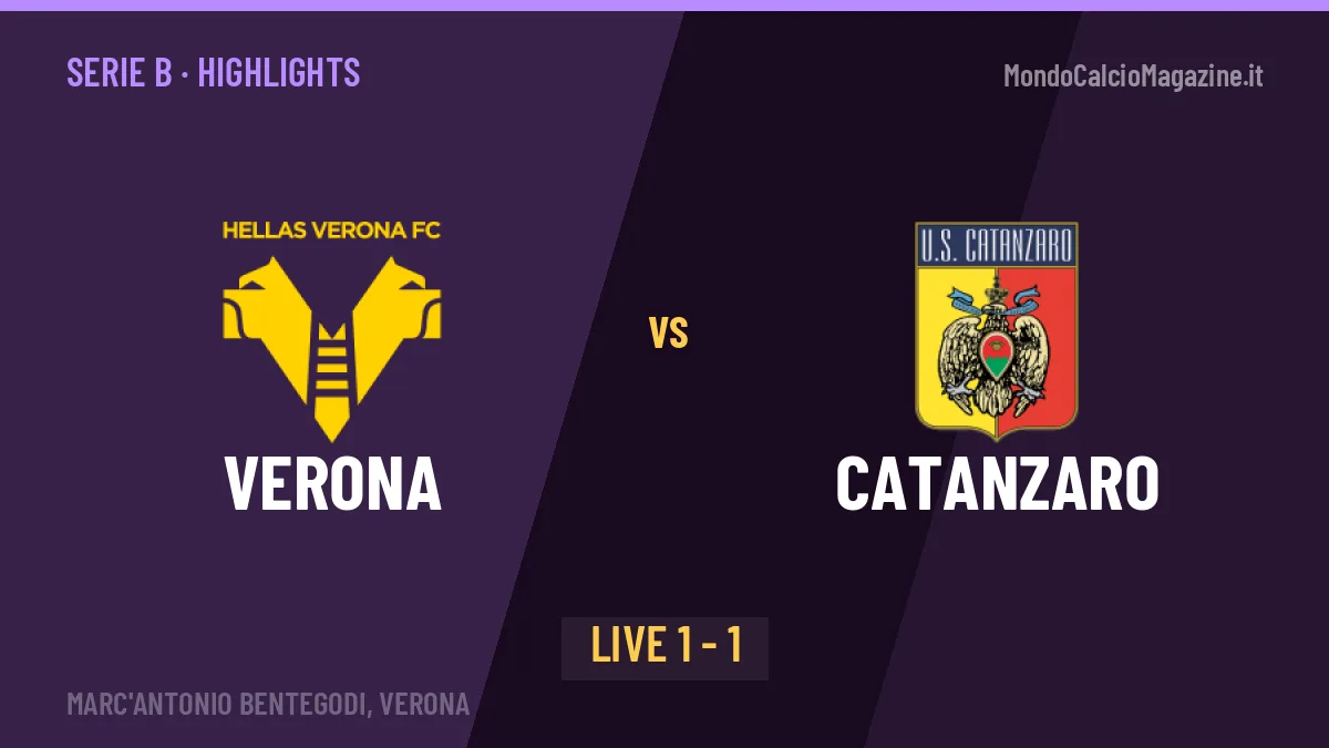 Verona-Catanzaro highlights: video, marcatori e statistiche