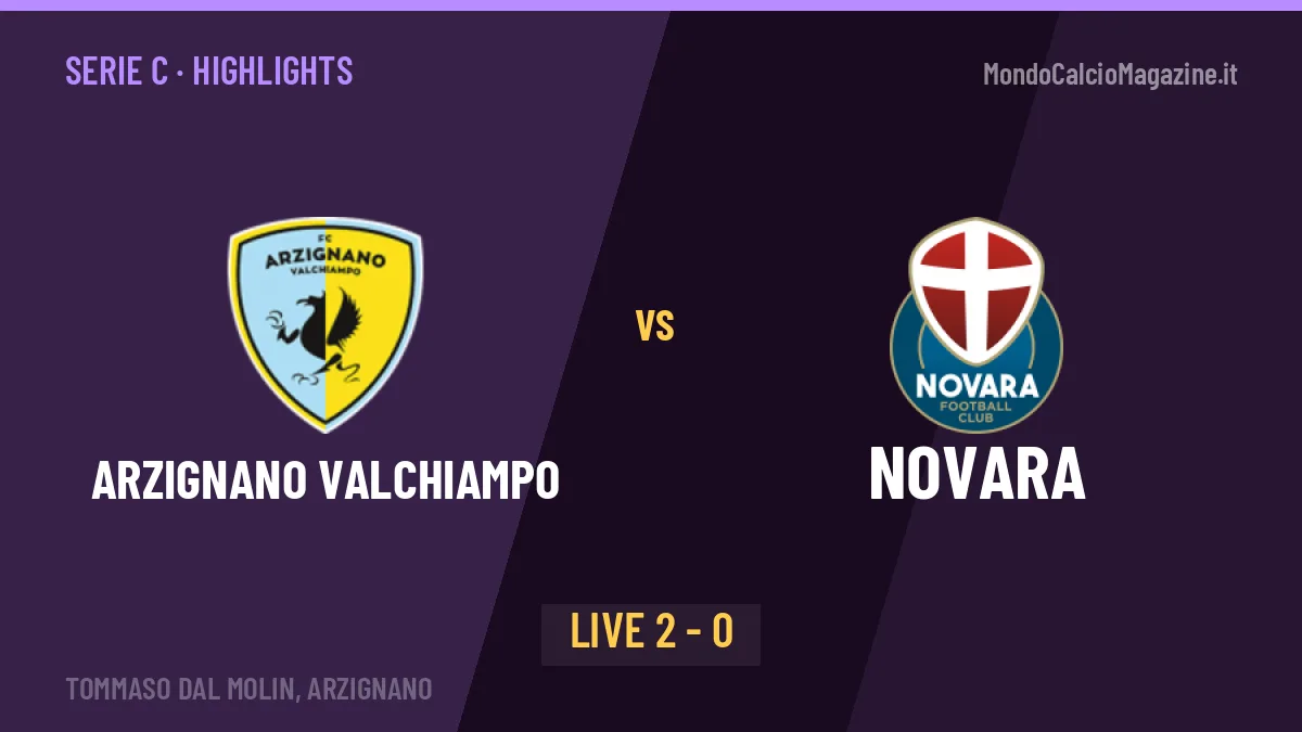 Arzignano Valchiampo-Novara: video gol, azioni salienti e statistiche
