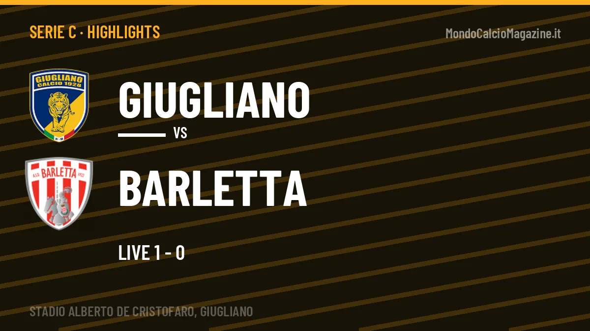 Rivedi Giugliano-Barletta: highlights, gol e momenti chiave della partita