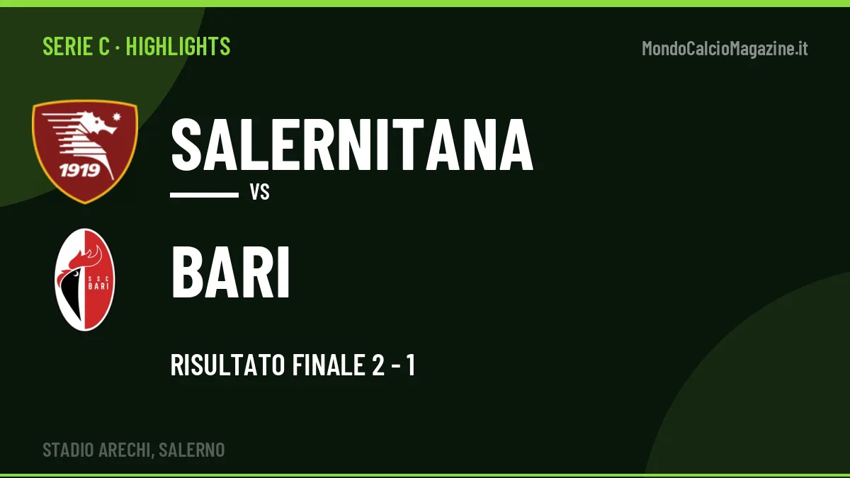 Highlights Salernitana-Bari: gol e sintesi della partita (2-1)