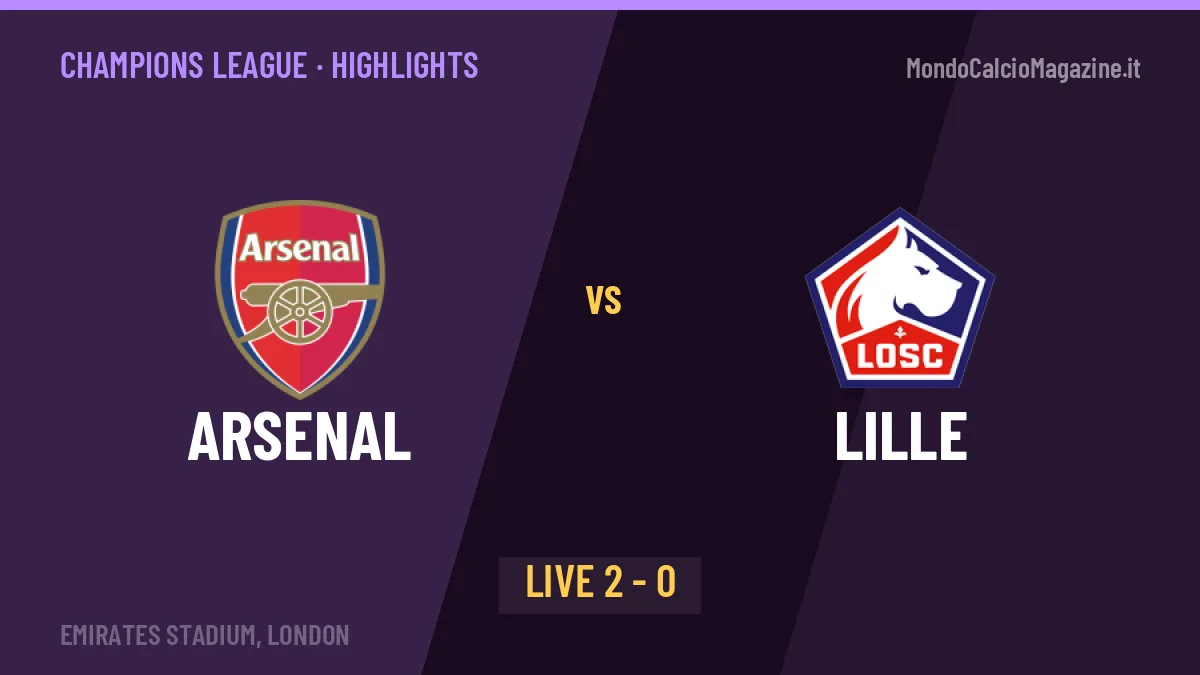 Arsenal-Lille: highlights, video, azioni e gol del match