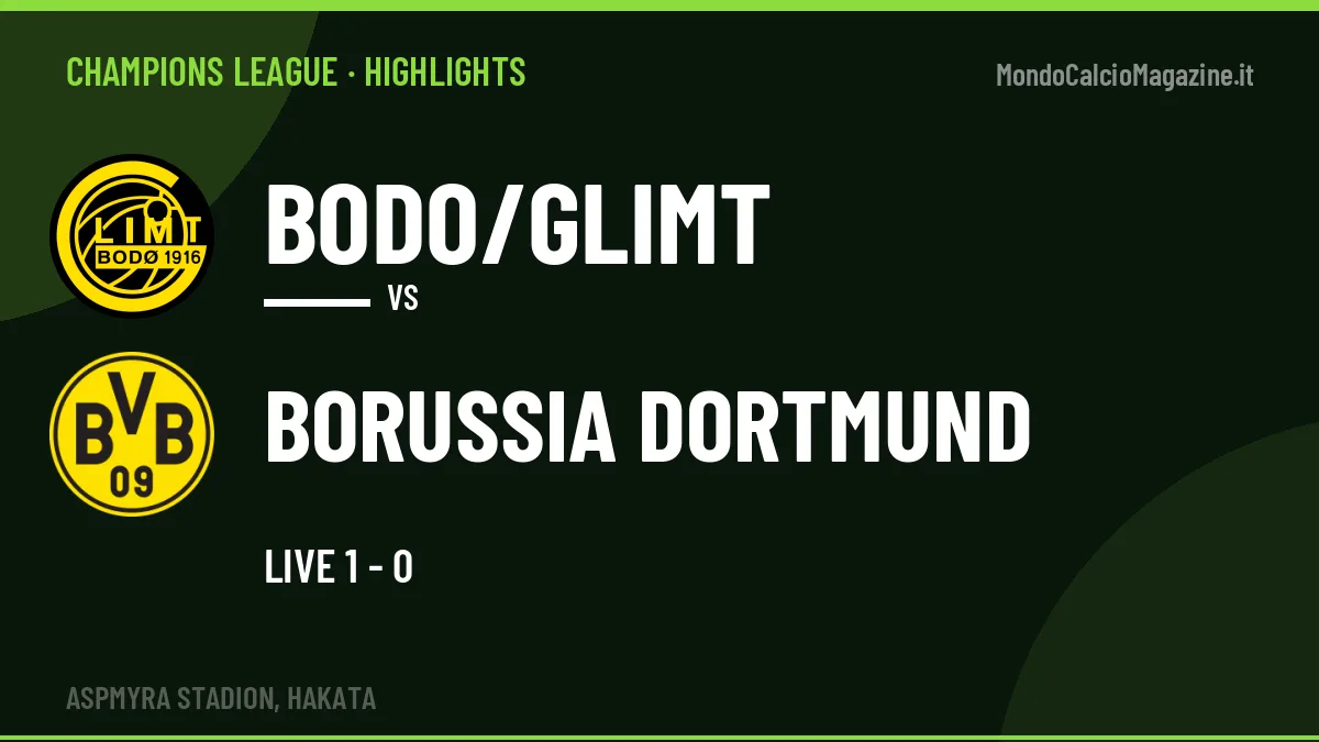 Video Bodo/Glimt-Borussia Dortmund: highlights e gol della partita di Champions League