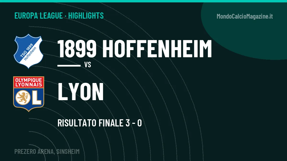 Highlights e gol 1899 Hoffenheim-Lyon: la sintesi della 3ª giornata