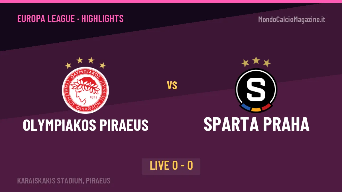 Olympiakos Piraeus-Sparta Praha: highlights, video, azioni e gol del match