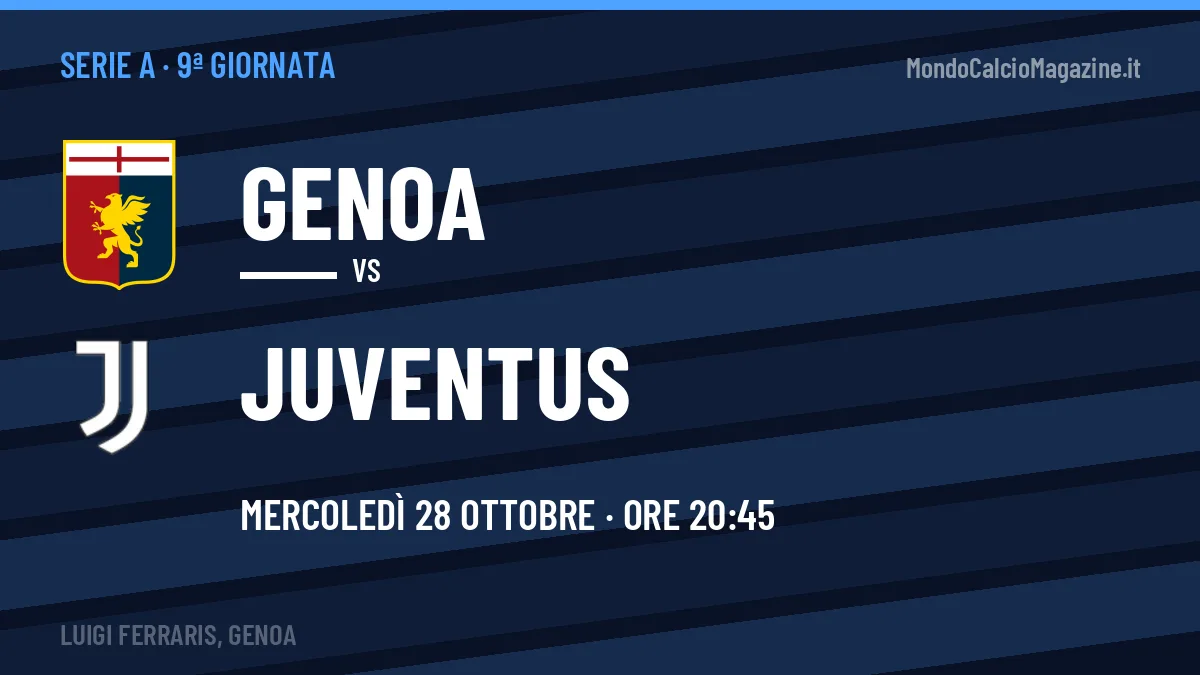Genoa-Juventus, Serie A: probabili formazioni, quote e dove vedere la partita in TV e streaming