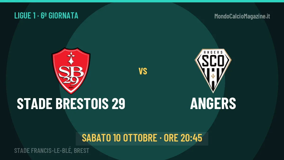 Probabili formazioni Stade Brestois 29 Angers: chi gioca, quote e pronostico