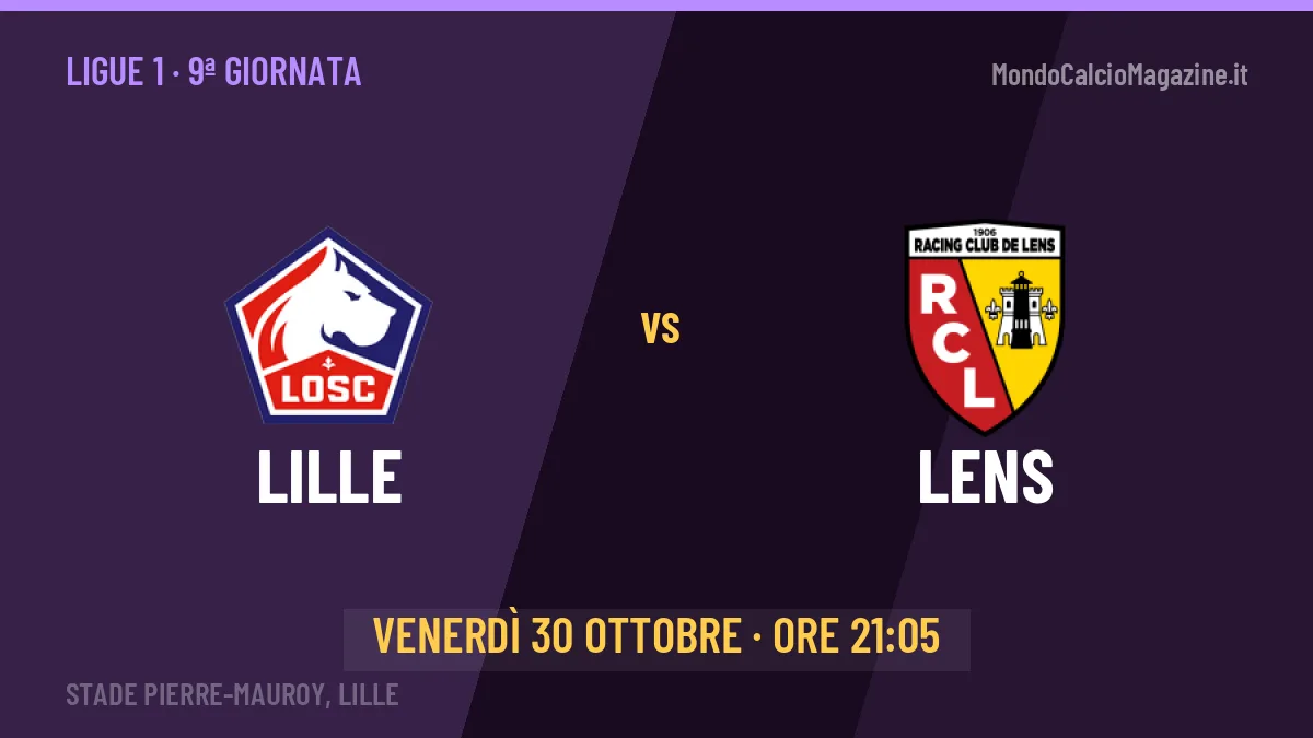 Lille-Lens, Ligue 1: probabili formazioni, quote e dove vedere la partita in TV e streaming