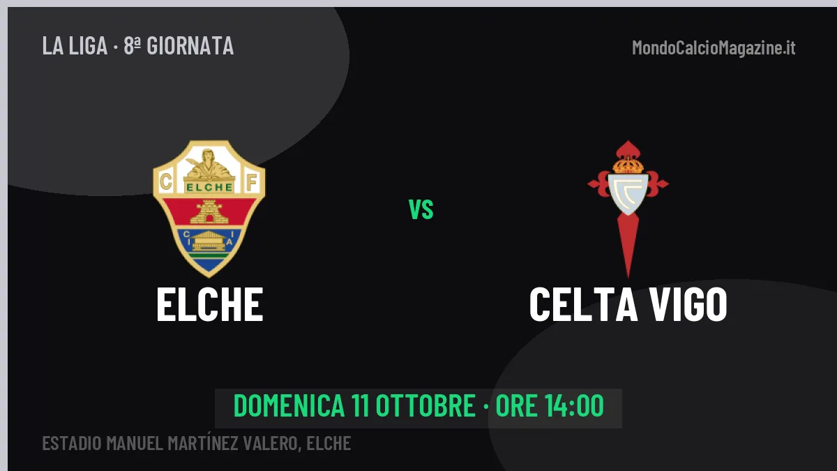 Elche-Celta Vigo, La Liga: probabili formazioni, quote e dove vedere la partita in TV e streaming