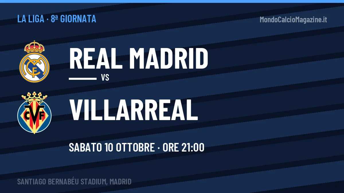 Real Madrid-Villarreal, La Liga: probabili formazioni, quote e dove vedere la partita in TV e streaming