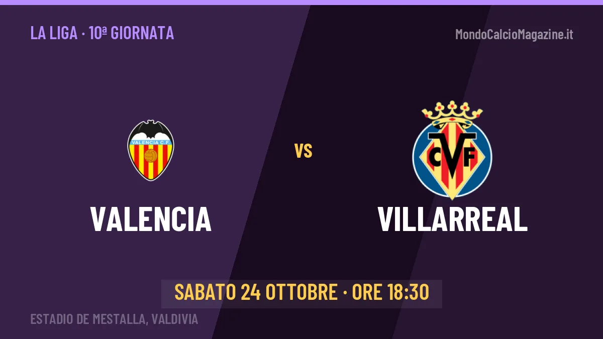 Pronostico Valencia Villarreal: quote, precedenti e come arrivano le due squadre